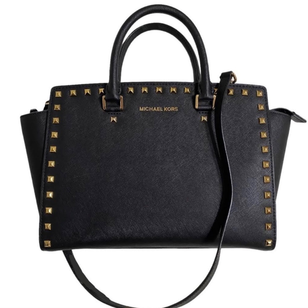 Michael Kors Selma Stud Large - Saffiano Leather Black